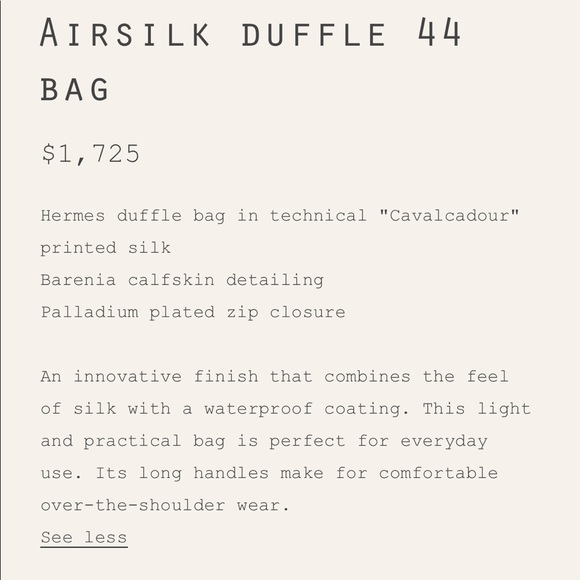 New Hermès Airsilk 44 duffle bag orange poppy - Picture 8 of 14